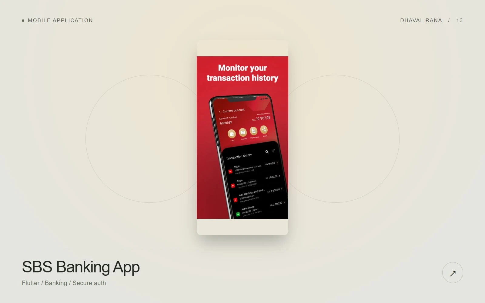 SBS Banking App official account overview screenshot